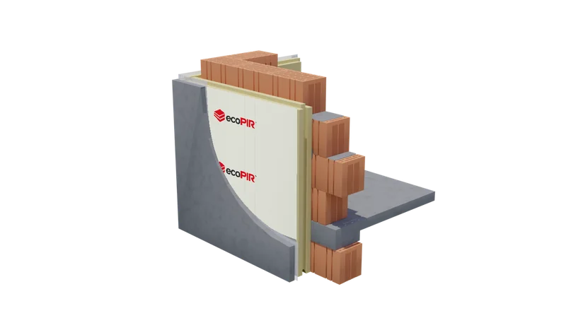 ecoPIR external wall insulation construction detail.
