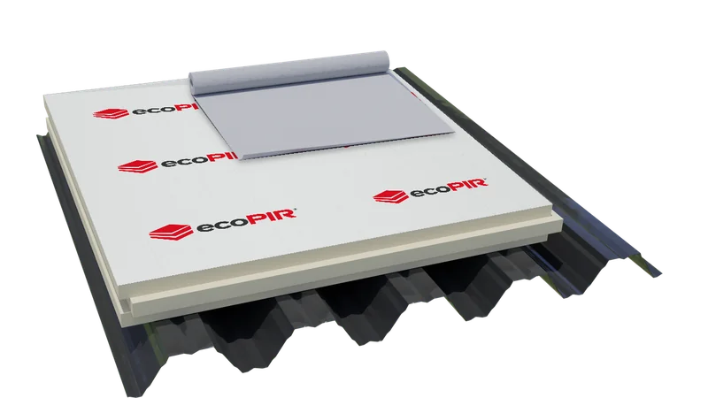 ecoPIR flat roof insulation construction detail.