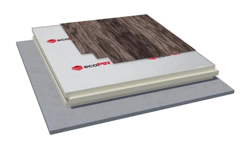 ecoPIR floor insulation construction detail.