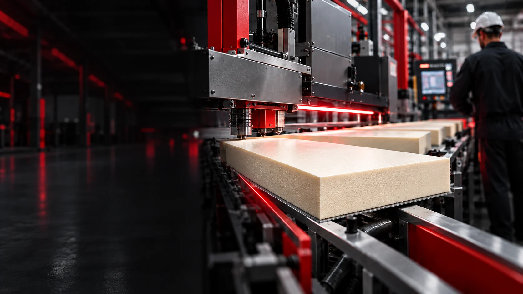 best pir boards Illustration of rigid PIR foam boards on a production line.